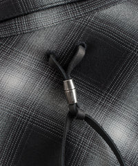 レーヨン ツイル オンブレーチェック カットオフ シャツ - BLACK