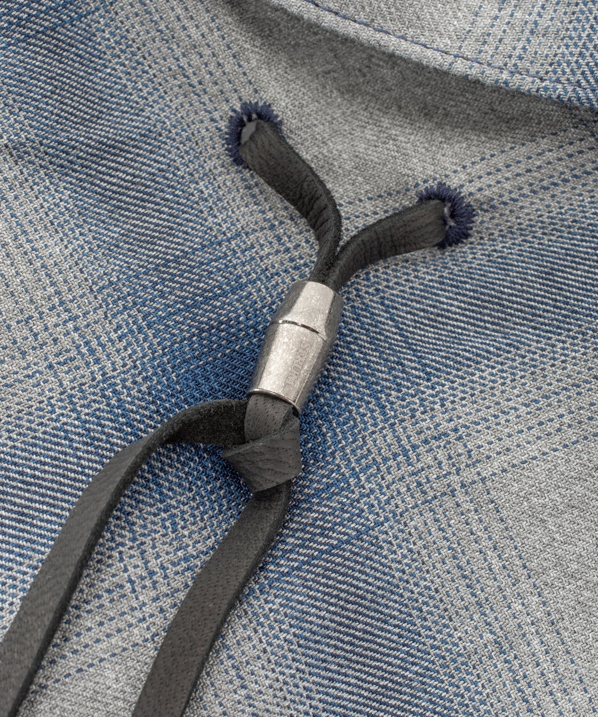 レーヨン ツイル オンブレーチェック カットオフ シャツ - BLUE