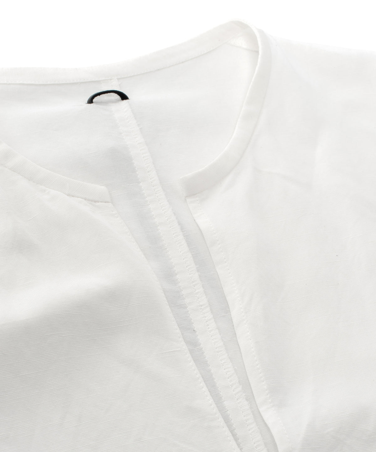 レーヨン リネン トロピカル ウォッシュ タンブラー仕上げ L/S スキッパーシャツ  - WHITE