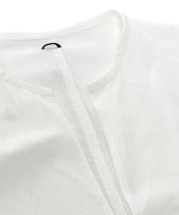 レーヨン リネン トロピカル ウォッシュ タンブラー仕上げ L/S スキッパーシャツ  - WHITE