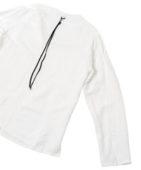 レーヨン リネン トロピカル ウォッシュ タンブラー仕上げ L/S スキッパーシャツ  - WHITE