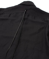 レーヨン リネン トロピカル ウォッシュ タンブラー仕上げ L/S ドレスシャツ - BLACK