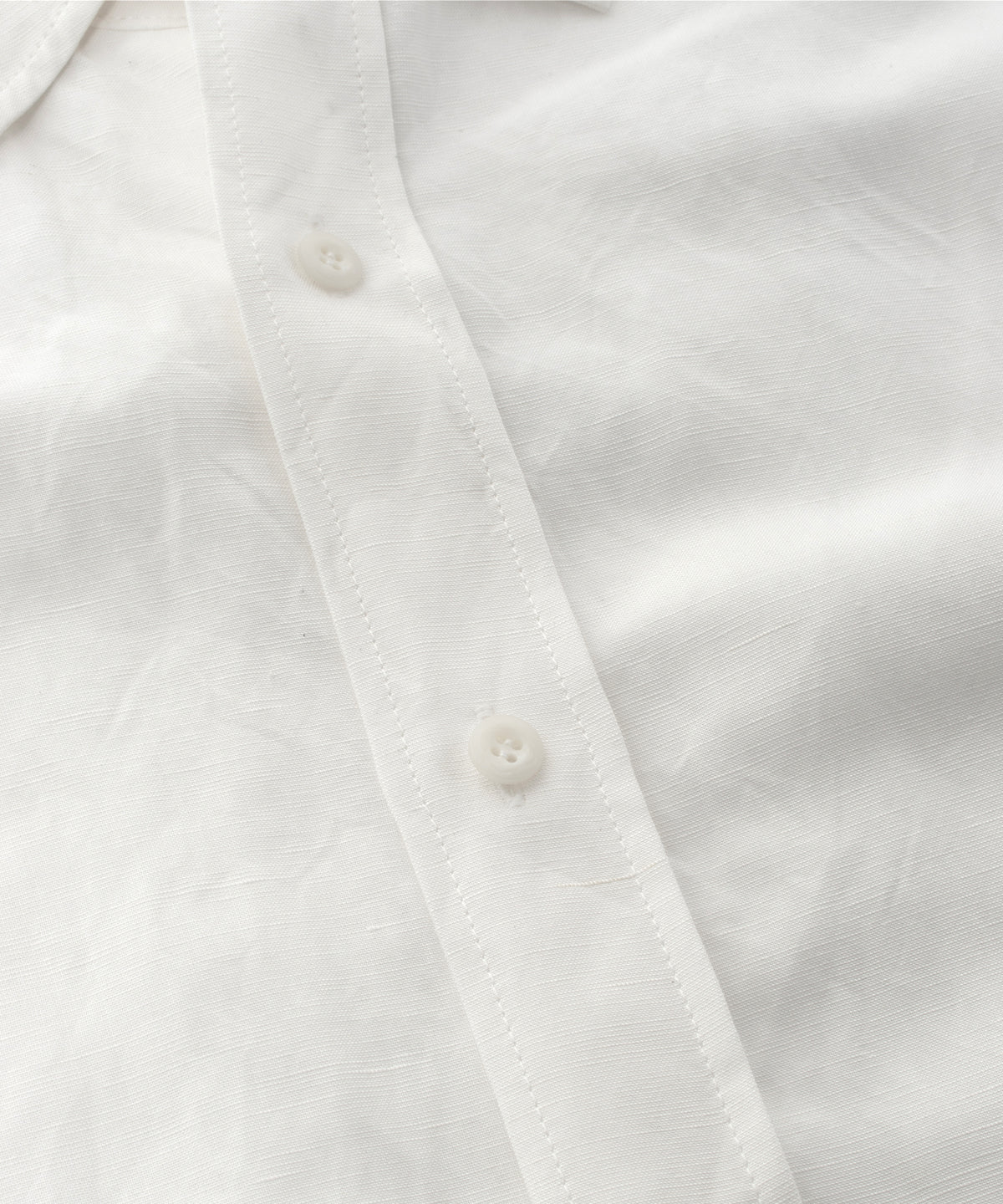レーヨン リネン トロピカル ウォッシュ タンブラー仕上げ L/S ドレスシャツ - WHITE