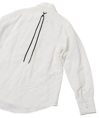 レーヨン リネン トロピカル ウォッシュ タンブラー仕上げ L/S ドレスシャツ - WHITE