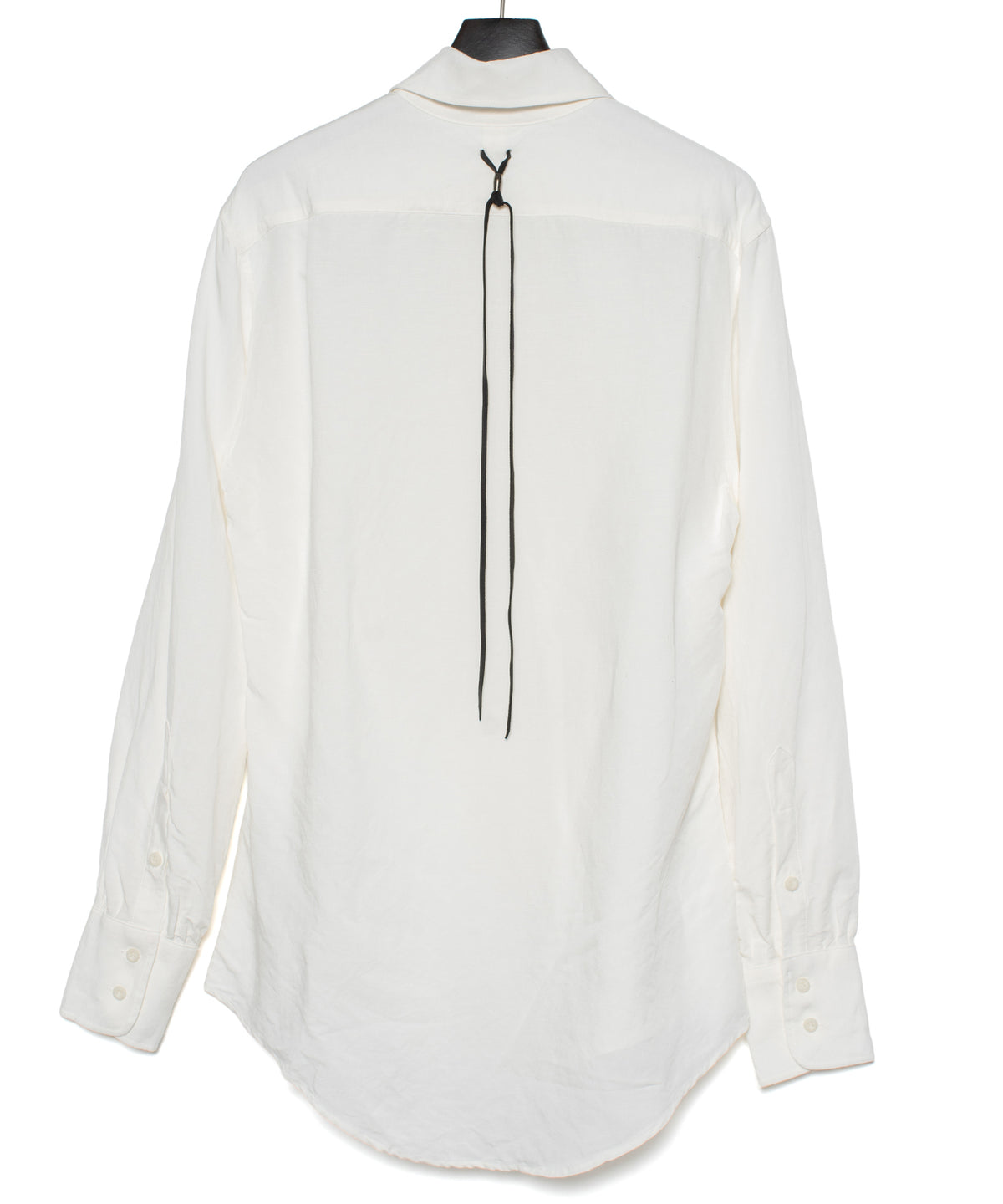 レーヨン リネン トロピカル ウォッシュ タンブラー仕上げ L/S ドレスシャツ - WHITE