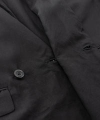 レーヨン リネン トロピカル ウォッシュ タンブラー仕上げ ダブル ジャケット - BLACK