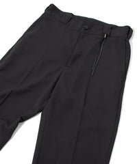 コットン ポリエステル高機能 ツイル スケーター チノパンツ - BLACK