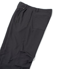 コットン ポリエステル高機能 ツイル リバース パジャマパンツ - BLACK