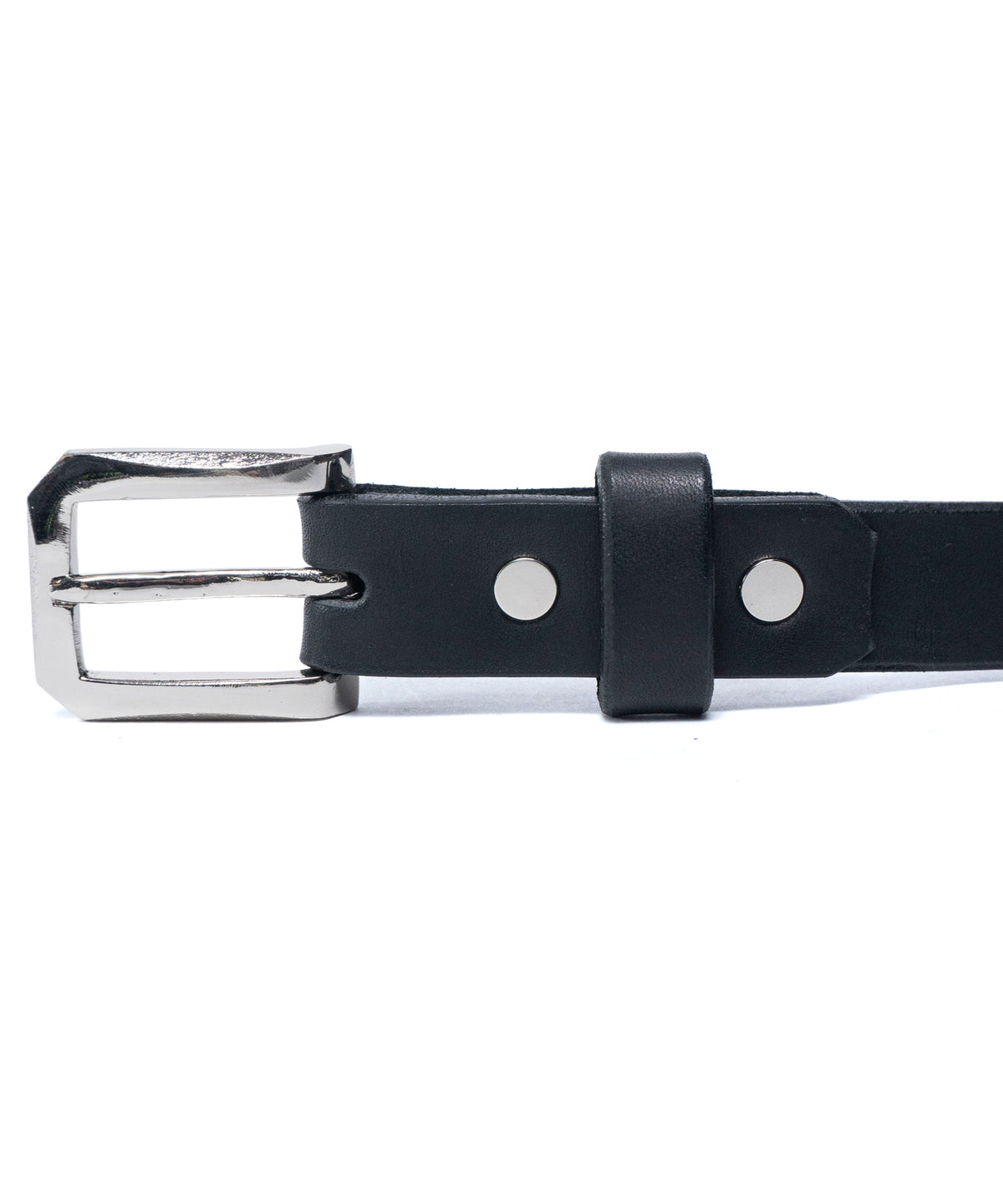 【数量限定】フルタンニンピット鞣し ステアハイド ベンズ カスタム7スパイクスタッズ ナローベルト - BLACK