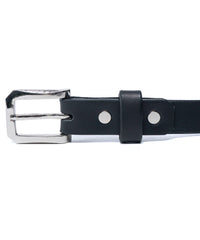 【数量限定】フルタンニンピット鞣し ステアハイド ベンズ カスタム7スパイクスタッズ ナローベルト - BLACK