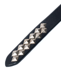 【数量限定】フルタンニンピット鞣し ステアハイド ベンズ カスタム12ダイヤスタッズ ナローベルト - BLACK