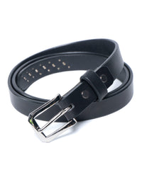 【数量限定】フルタンニンピット鞣し ステアハイド ベンズ カスタム12ダイヤスタッズ ナローベルト - BLACK