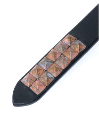 【数量限定】フルタンニンピット鞣し ステアハイド ベンズ カスタム12スクエアスタッズ ナローベルト - BLACK