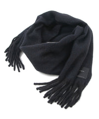Alpaca Wool Brushed Scarf - BLACK