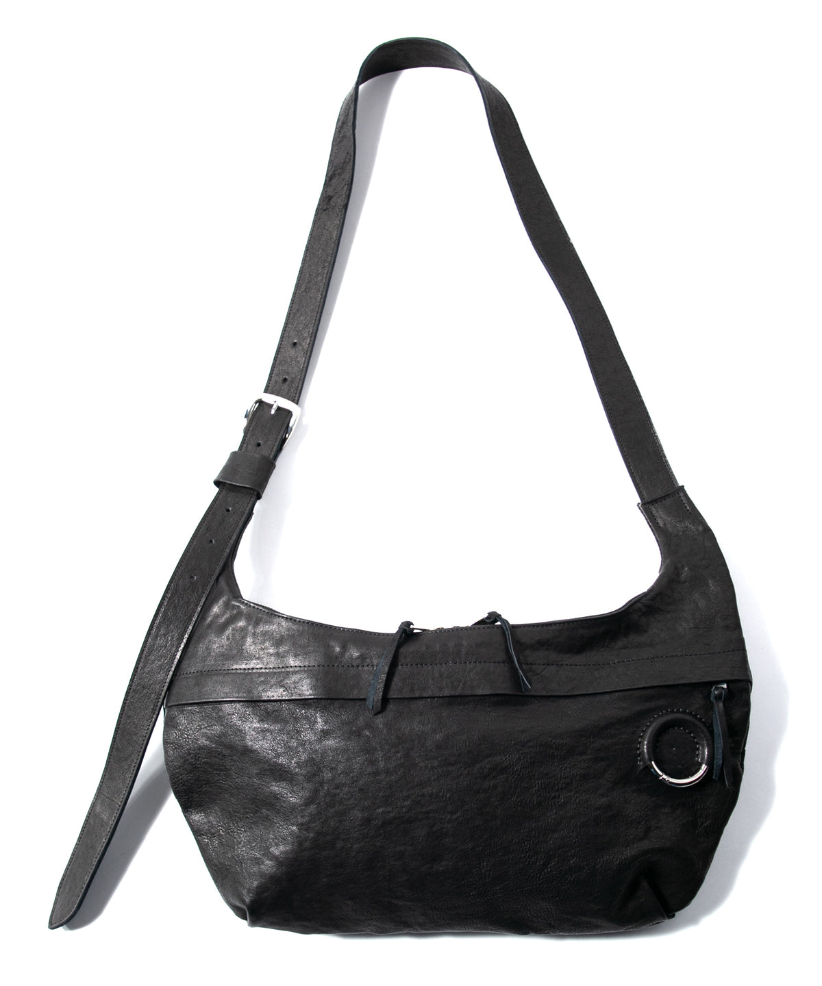 フルタンニン ピット鞣し シュリンク ホースハイド SHAFTER バナナバッグ  - BLACK