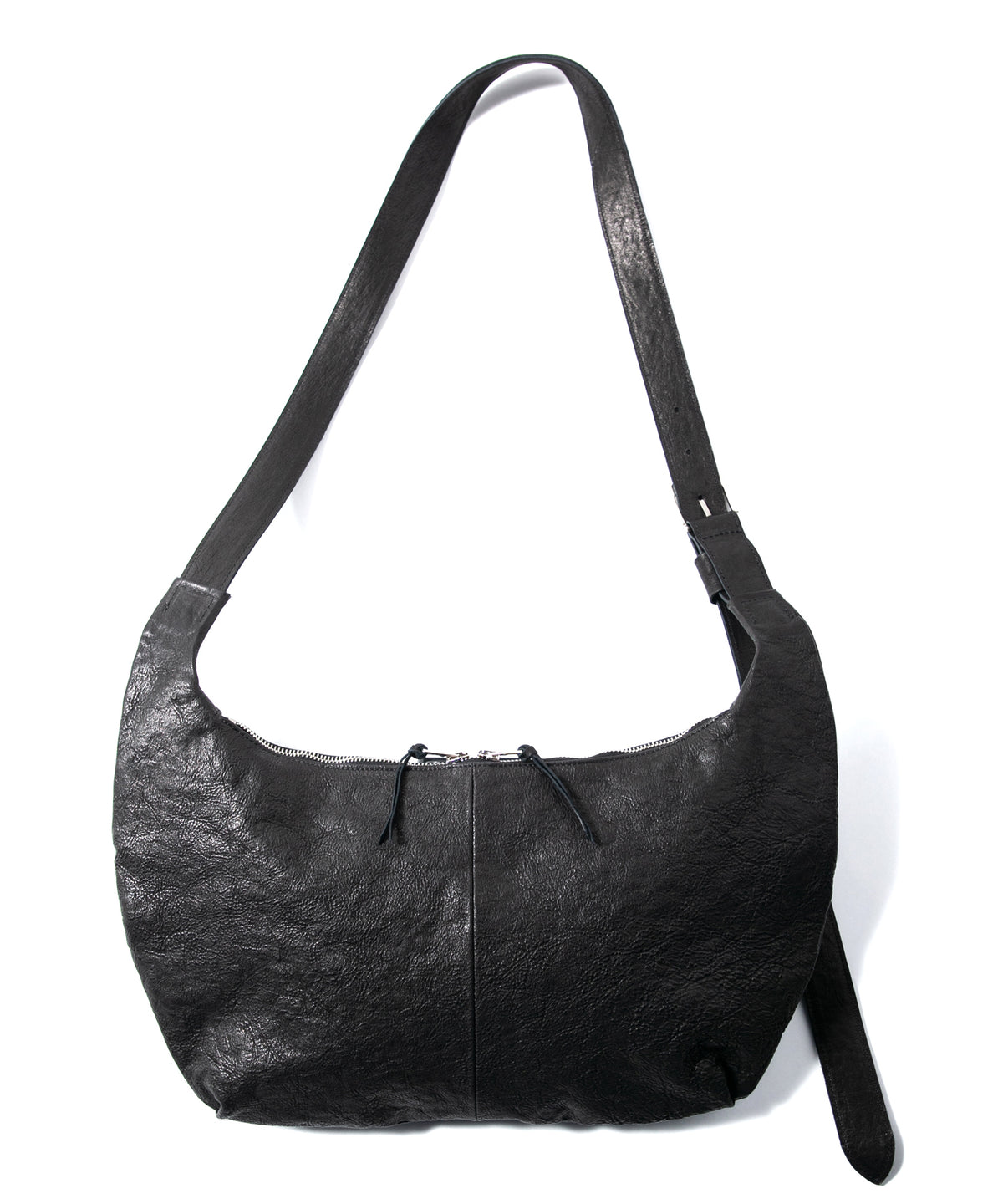 フルタンニン ピット鞣し シュリンク ホースハイド SHAFTER バナナバッグ  - BLACK