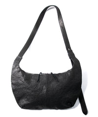 フルタンニン ピット鞣し シュリンク ホースハイド SHAFTER バナナバッグ  - BLACK