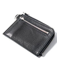 Pit Vegetable Full Tanned Shrunken Steer hide L Wallet - BLACK