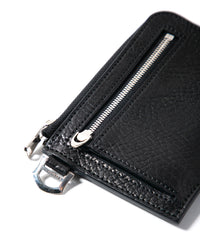 Pit Vegetable Full Tanned Shrunken Steer hide L Wallet - BLACK