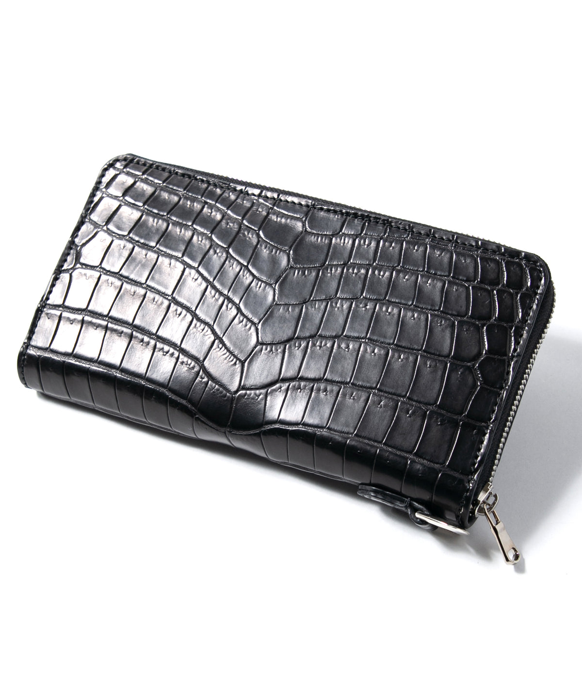 Nile Crocodile（Niloticus Crocodile）Round Wallet - BLACK