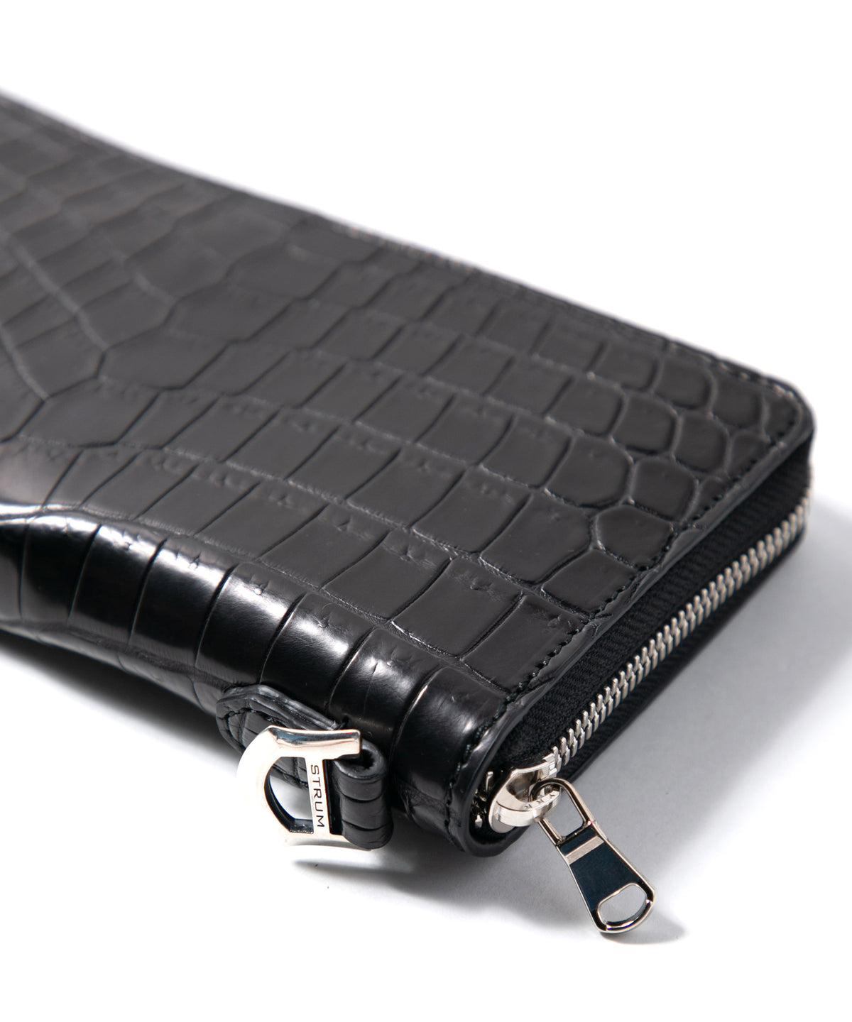 Nile Crocodile（Niloticus Crocodile）Round Wallet - BLACK