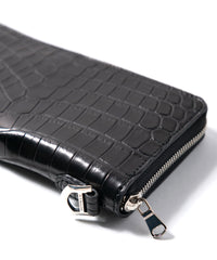 Nile Crocodile（Niloticus Crocodile）Round Wallet - BLACK