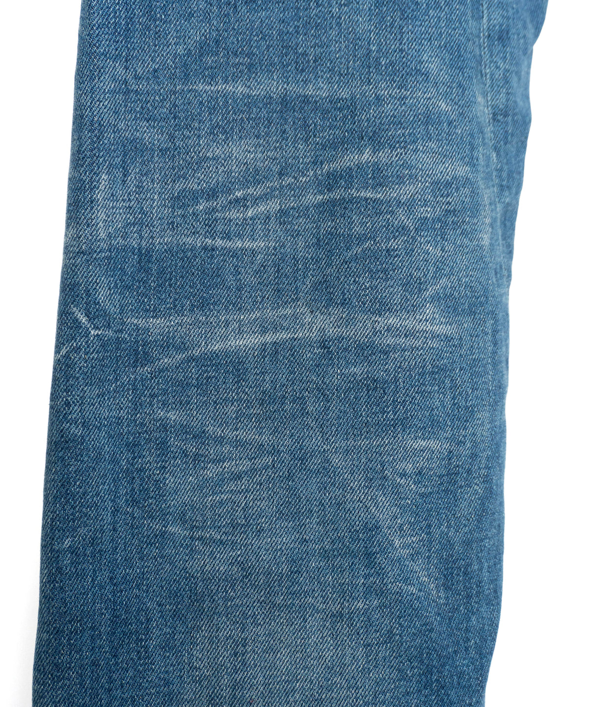 [Limited] 12.5oz Organic Cotton Stretch Denim TIGHT JOE Tight Straight Crushed & Repaired Custom - INDIGO