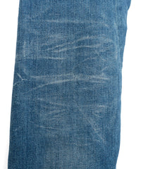 [Limited] 12.5oz Organic Cotton Stretch Denim TIGHT JOE Tight Straight Crushed & Repaired Custom - INDIGO