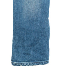 [Limited] 12.5oz Organic Cotton Stretch Denim TIGHT JOE Tight Straight Crushed & Repaired Custom - INDIGO