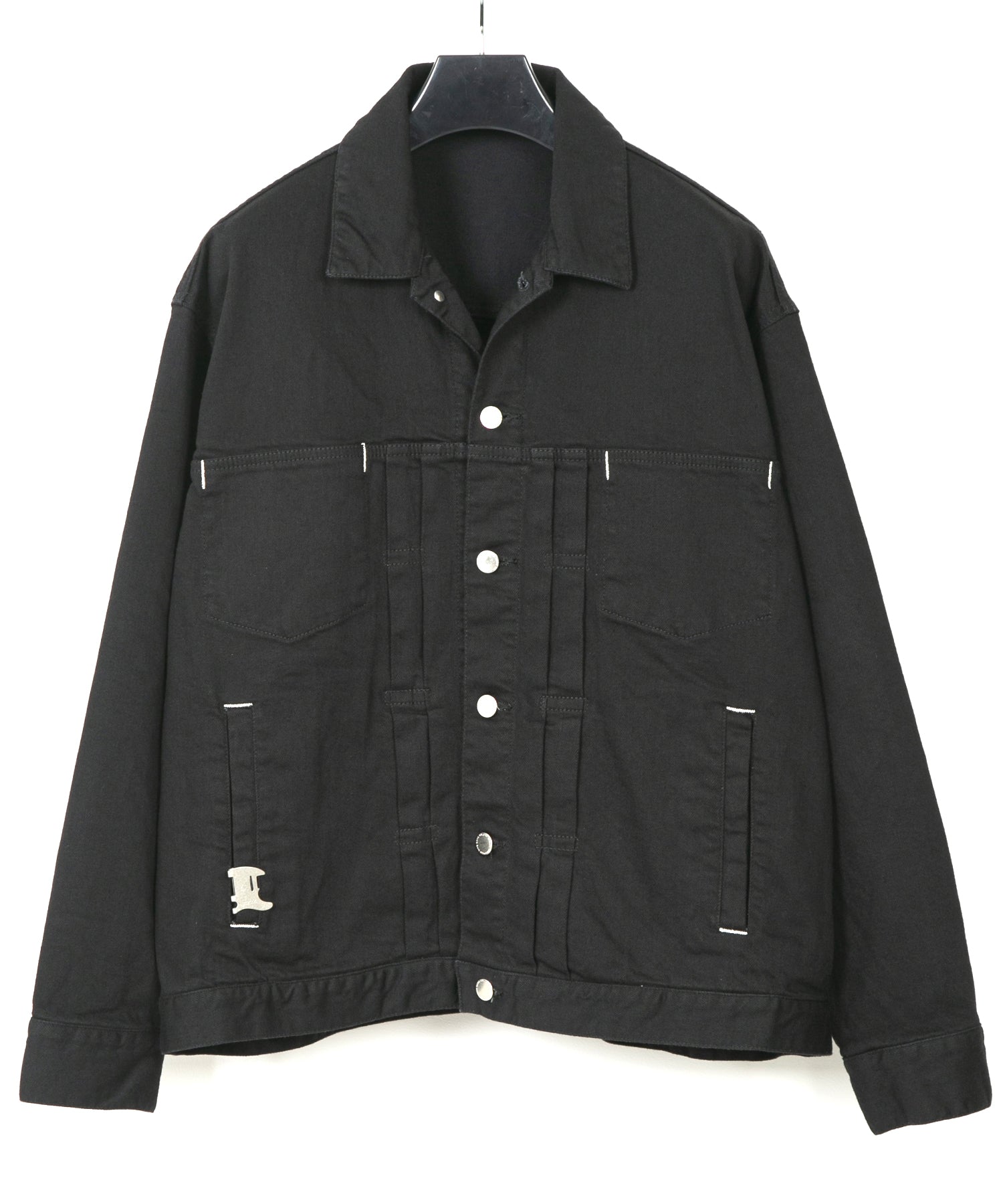 11oz オーガニックコットン ストレッチデニム Jimmy ジャケット - BLACK