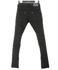 11oz オーガニックコットン ストレッチデニム SKINNY JOHN スキニー ワンウォッシュ - BLACK
