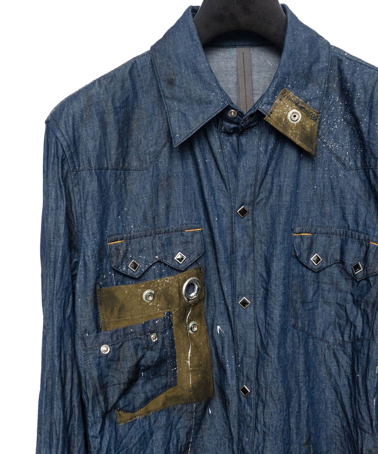Load image into Gallery viewer, 6oz Organic Cotton Remake Denim Western Shirt - 6 (XL) size