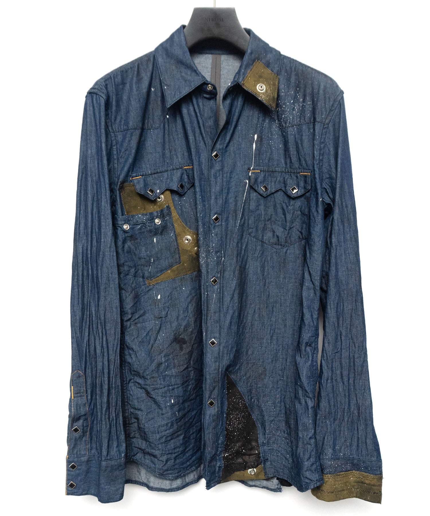 Load image into Gallery viewer, 6oz Organic Cotton Remake Denim Western Shirt - 6 (XL) size