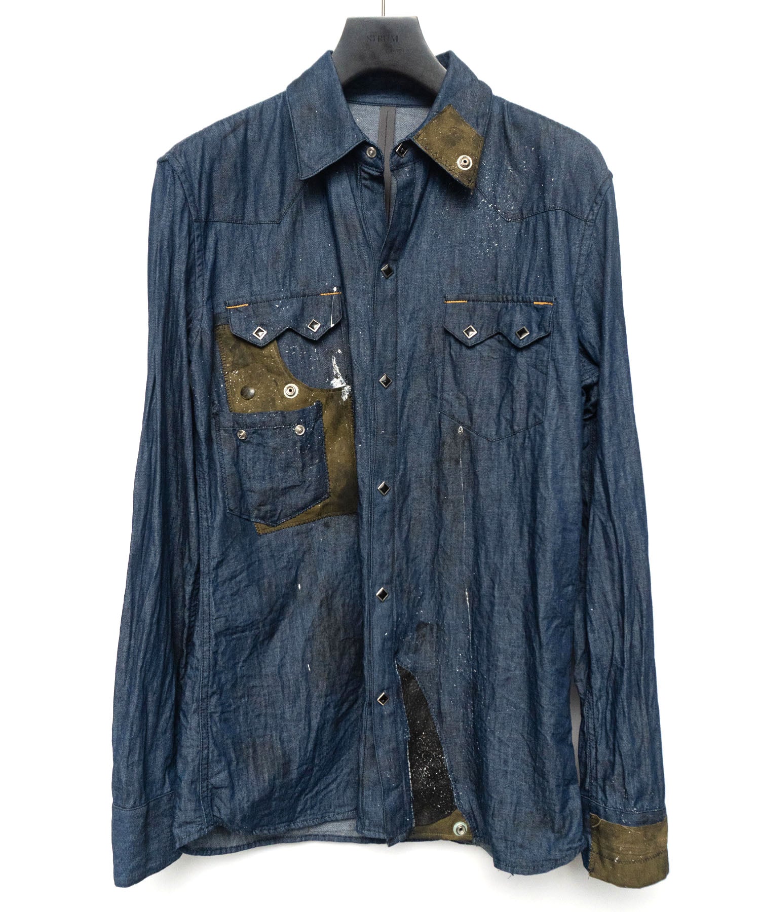Load image into Gallery viewer, 6oz Organic Cotton Remake Denim Western Shirt - 6 (XL) size