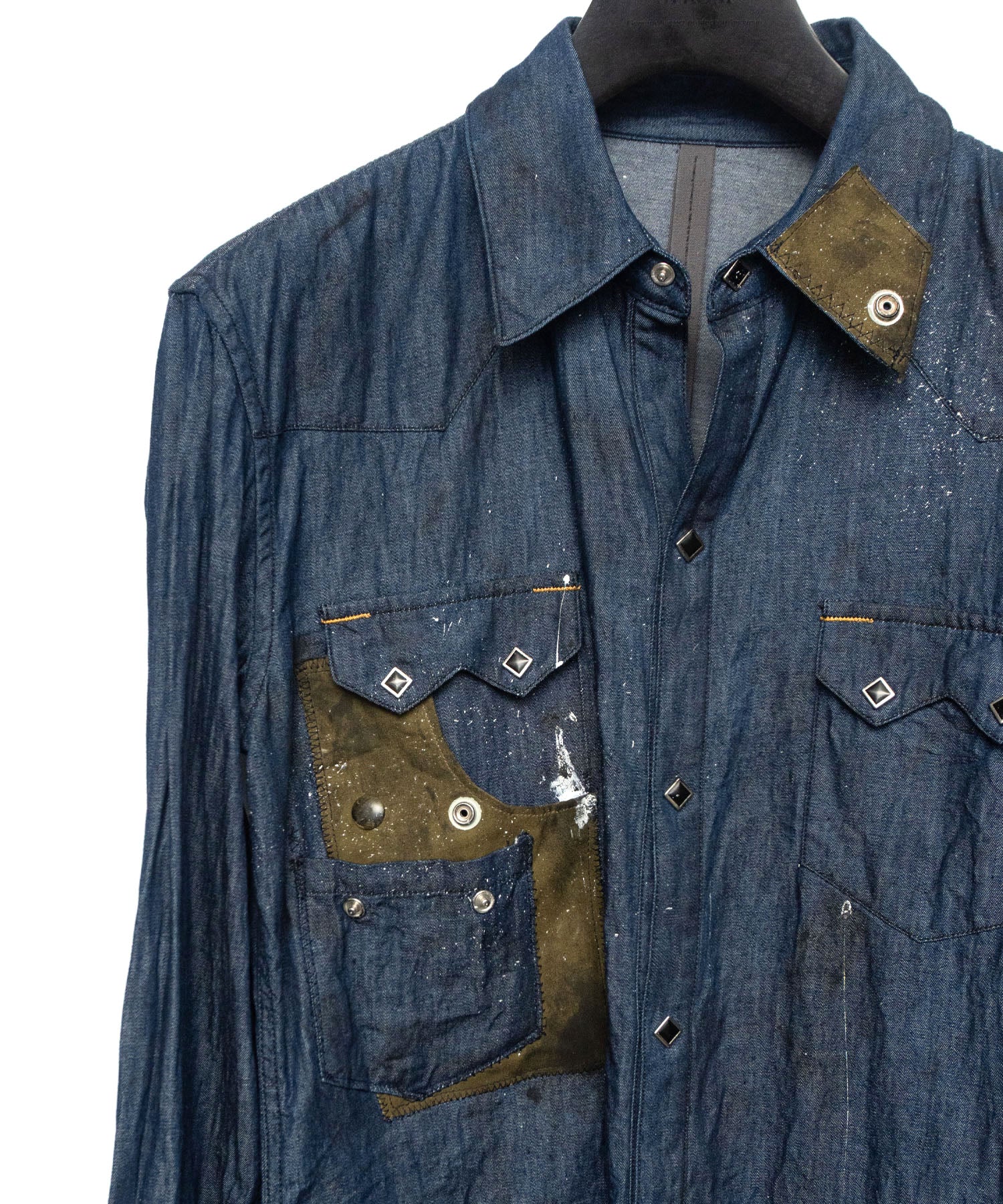 Load image into Gallery viewer, 6oz Organic Cotton Remake Denim Western Shirt - 6 (XL) size