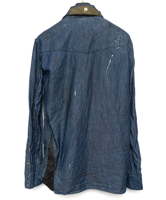 【直営限定】6oz オーガニックコットン リメイク デニム ウエスタンシャツ  - 6 (XL) size