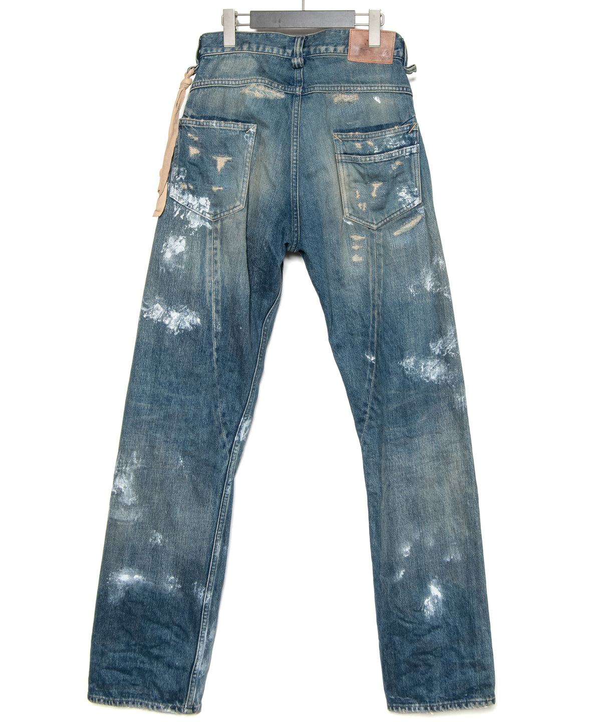 14oz ディープブルー ヘビーセルヴィッチ デニム 1977 レギュラーストレート クラッシュ & リペア + ユーズド加工 - PAINTER INDIGO