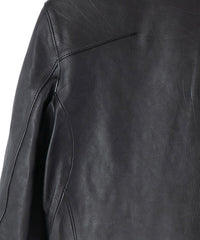 オイルカーフ SLATER シングルライダースジャケット - BLACK
