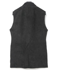 ジャパンカーフスエード KICKS テーラードベスト - BLACK