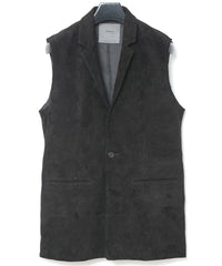 Load image into Gallery viewer, Calf Suede KICKS Tailored Vest - BLACK