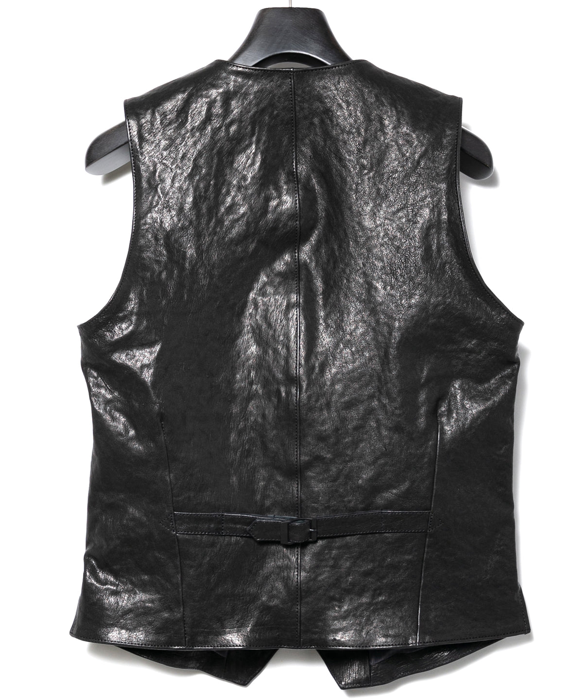 Pit Vegetable Full Tanned Shrunken Horsehide ROVER Tailored Vest - BLACK