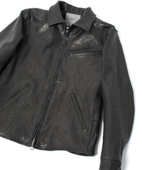 Pit Vegetable Full Tanned Shrunken Horse Hide Sports Jacket - Black