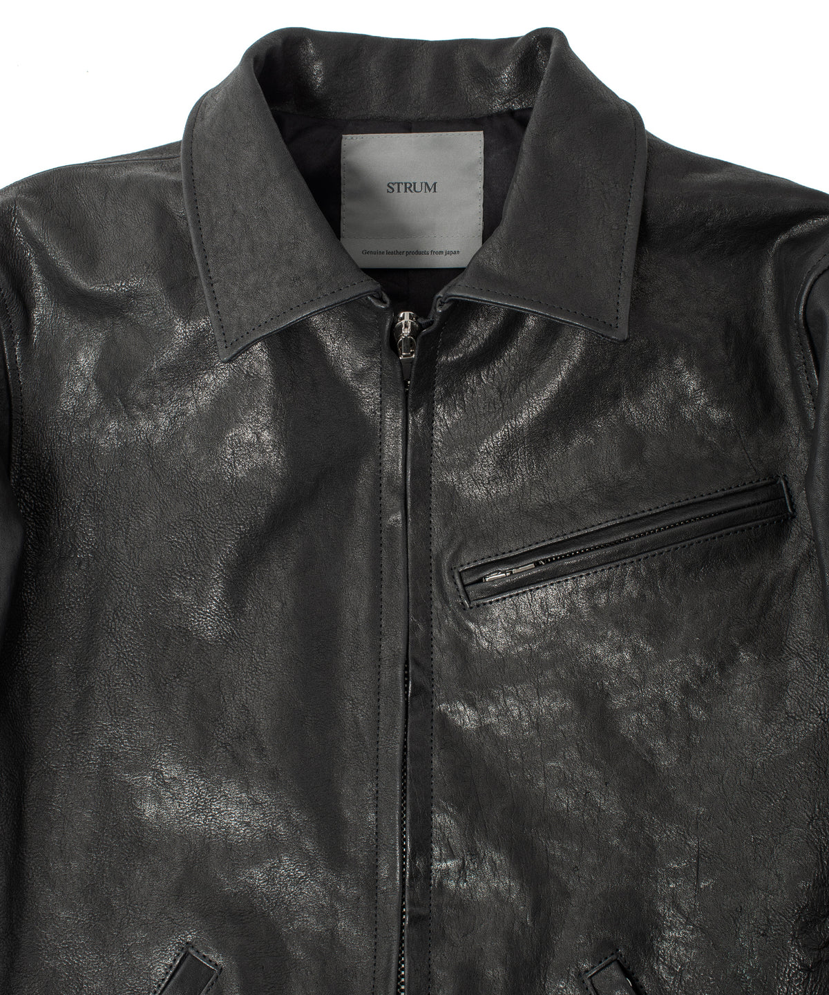 Pit Vegetable Full Tanned Shrunken Horse Hide Sports Jacket - Black