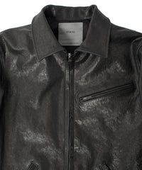 Pit Vegetable Full Tanned Shrunken Horse Hide Sports Jacket - Black