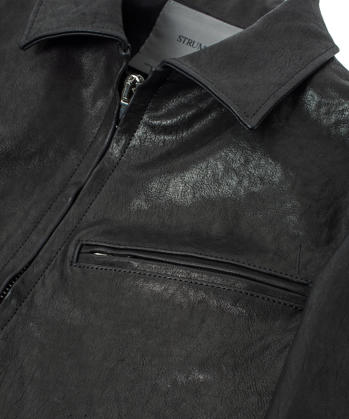 Pit Vegetable Full Tanned Shrunken Horse Hide Sports Jacket - Black