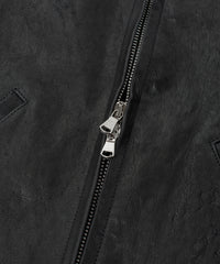 Pit Vegetable Full Tanned Shrunken Horse Hide Sports Jacket - Black