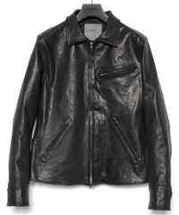 Pit Vegetable Full Tanned Shrunken Horse Hide Sports Jacket - Black