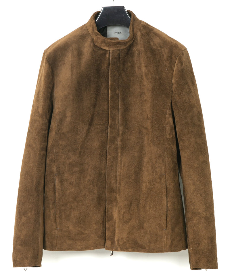 スエード ホースハイド JUDE シングルライダースジャケット - BROWN 
