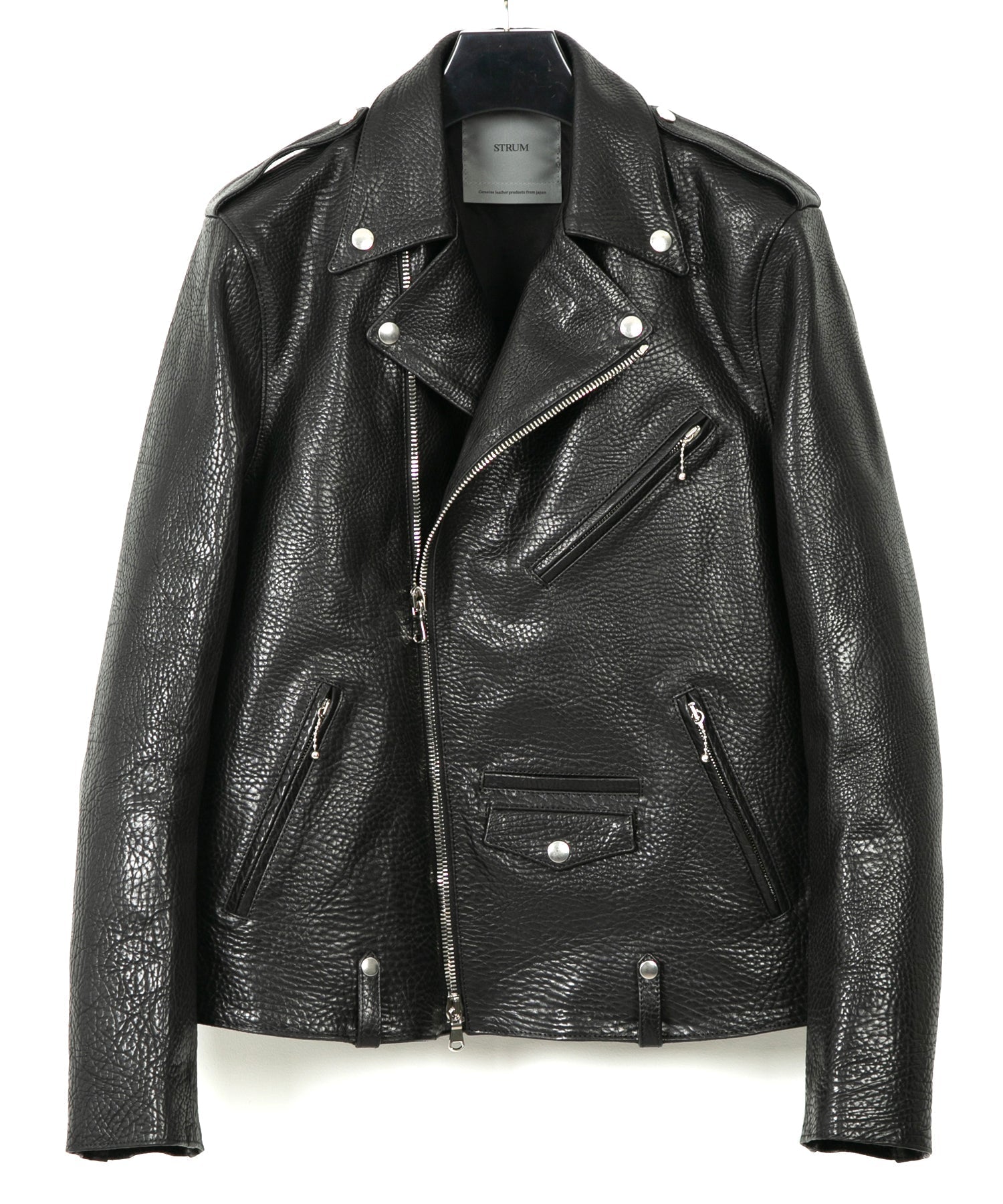 Load image into Gallery viewer, Full tanning pit-tanned, shrink-wrapped, steerhide JOEY double rider&#39;s jacket - BLACK