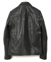 Load image into Gallery viewer, Full tannin pit-tanned, shrink-wrapped, steerhide M.VINCENTS Single Rider Jacket - BLACK